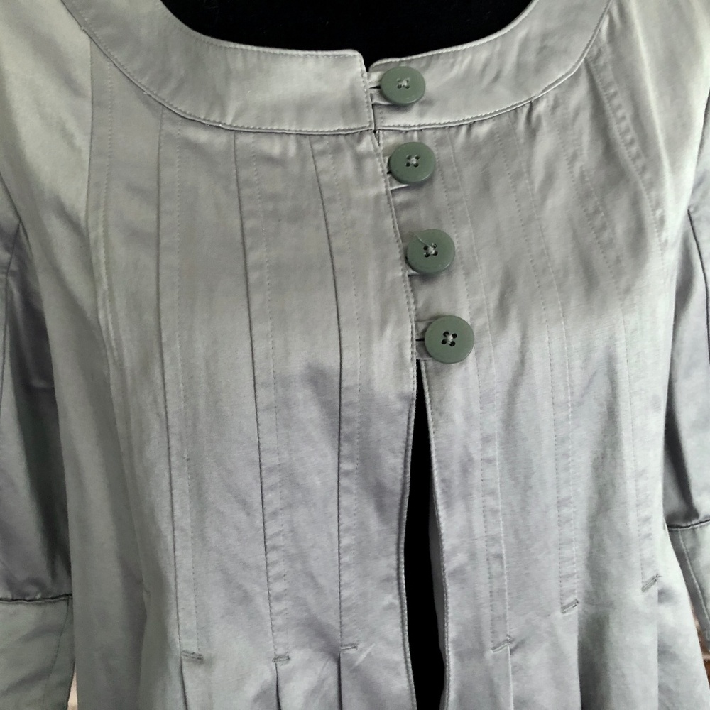 Silver Pleated Blazer Jacket Size M - Picture 3 of 4